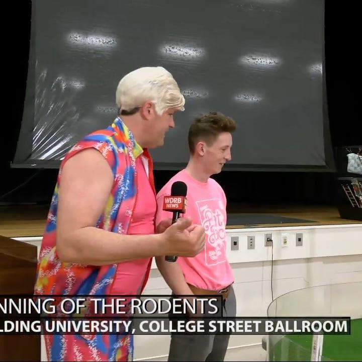 Keith Kaiser visits the Running of the Rodents at Spalding University